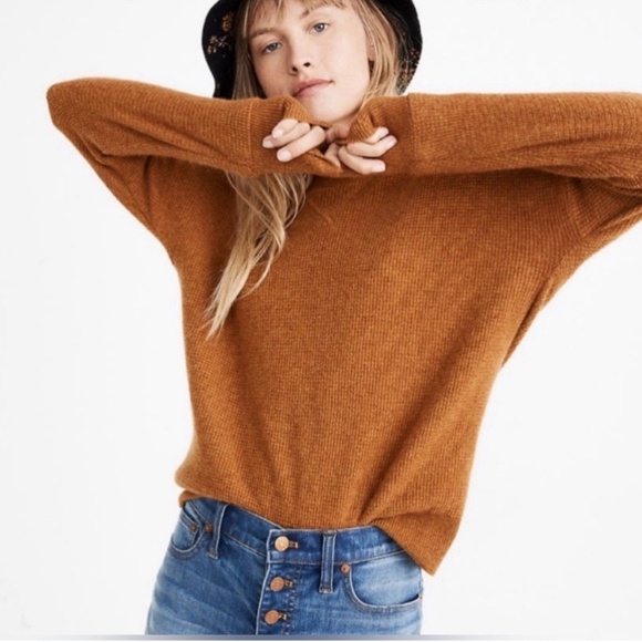 Madewell 100% Cashmere Waffle Crewneck Sweater (Size XS) - Picture 1 of 5